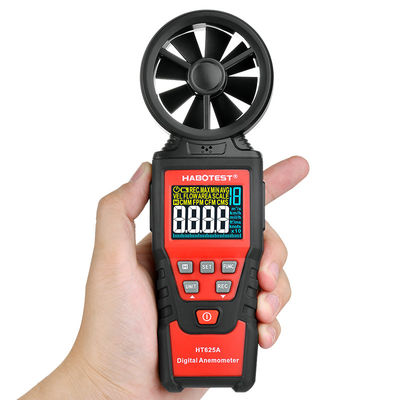 Anemômetro Handheld de 8 Digitas das pás do ventilador, medidor portátil do vento de 9999 contadores